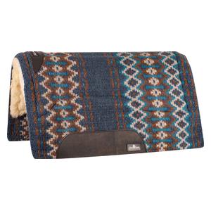 Sensorflex Wool Blanket Top Horse Saddle Pad  - Navy/Chestnut Classic Equine